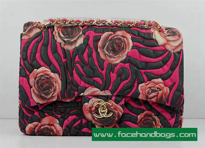 Chanel 2.55 Rose Handbag 50136 Gold Hardware-Rose Red